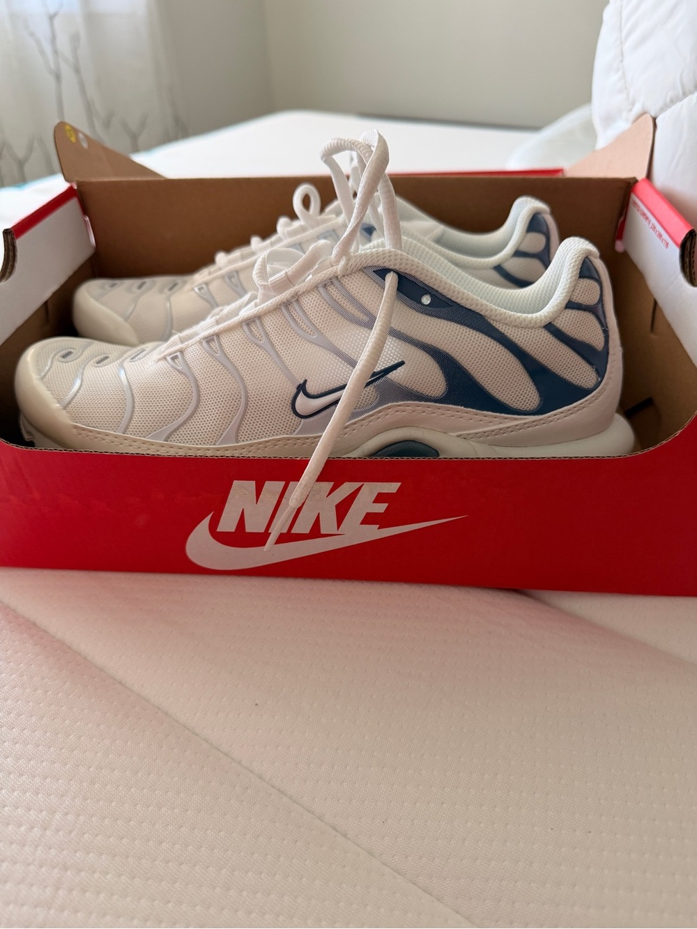Women’s Nike Air Max Plus Summit White Ashen Slate Sneakers Size 8.5 NIB